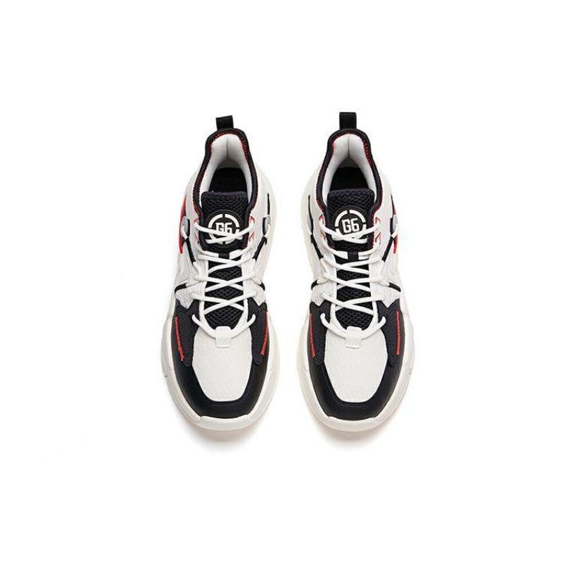 Anta Lifestyle Series Men Low Top Skate Shoes Black White Red 112138084-2