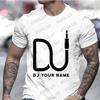 Oversized T-Shirt Men Women Dj Custom Tees Custom DJ Name T-shirt Personalized DIY Techno Music Tees Disc Music Love Clothing