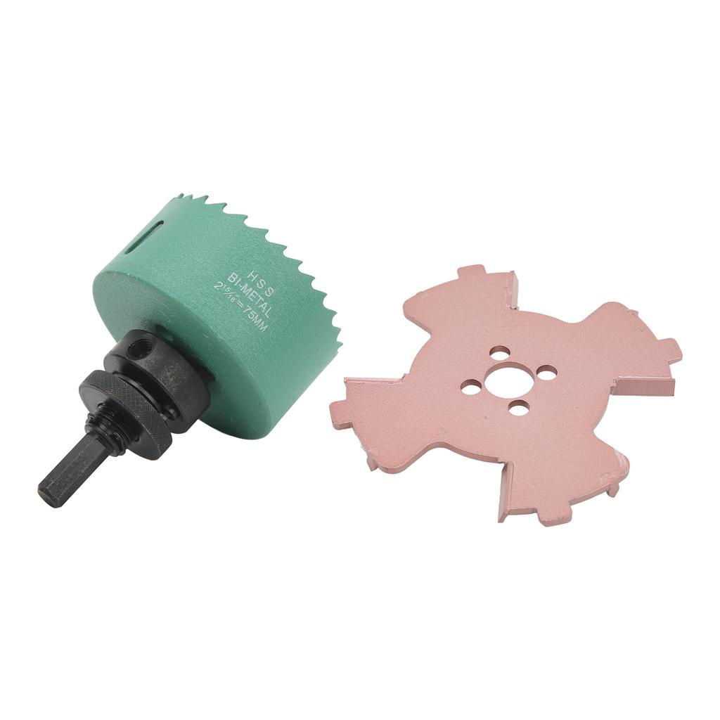 Borderless Spotlight Hole Opener Hex Shank Center Positioning Drill Counterslot Hole Tool Set 75mm