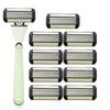 Eight-Layer Blade Men's Manual Razor with Replaceable Head