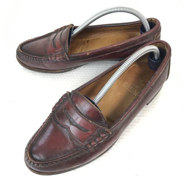 

REGAL Leather Coin Loafers Moccasins 23.5 Brown(USED)
