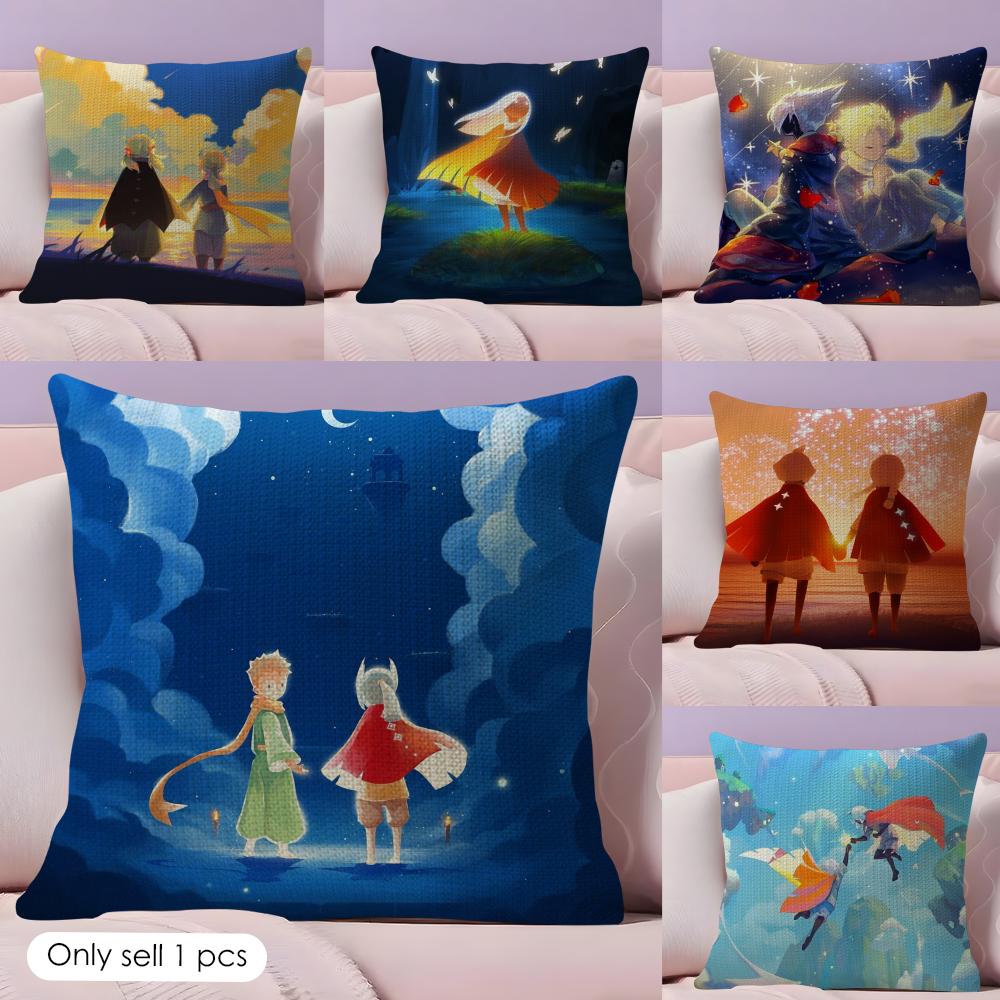 Game Sky ChildREn of the Light Cushion Cover Natural Linen Pillow Cover DoubleSided Print Cushion Case for Sofa Home Decor Gift