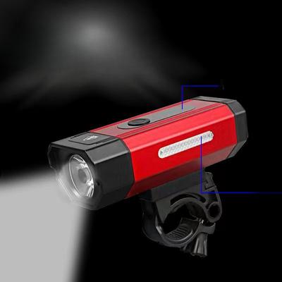 Fahrradscheinwerfer aus Aluminiumlegierung mit 800 Lumen, großer Kapazität, starkem Licht, Langstrecken-Fahrradlichtern für den Außenbereich und roten und blauen Warnlichtern