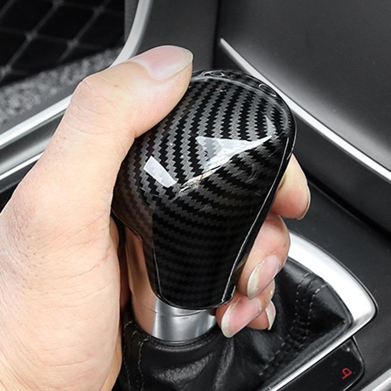 For Honda VEZEL/HR-V eHEV  ABS Carbon Fiber AT Gear Head Shift Knob Cover Trim Interior Car Gear Collars Styling Accessories