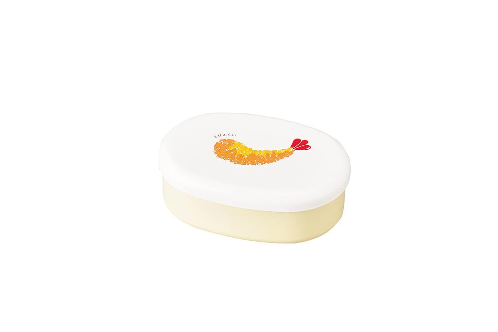 Tatsumiya HAKOYA OBENTO Oval Single-Layer Bento Box, Made In Japan, 480ml, Fried Shrimp