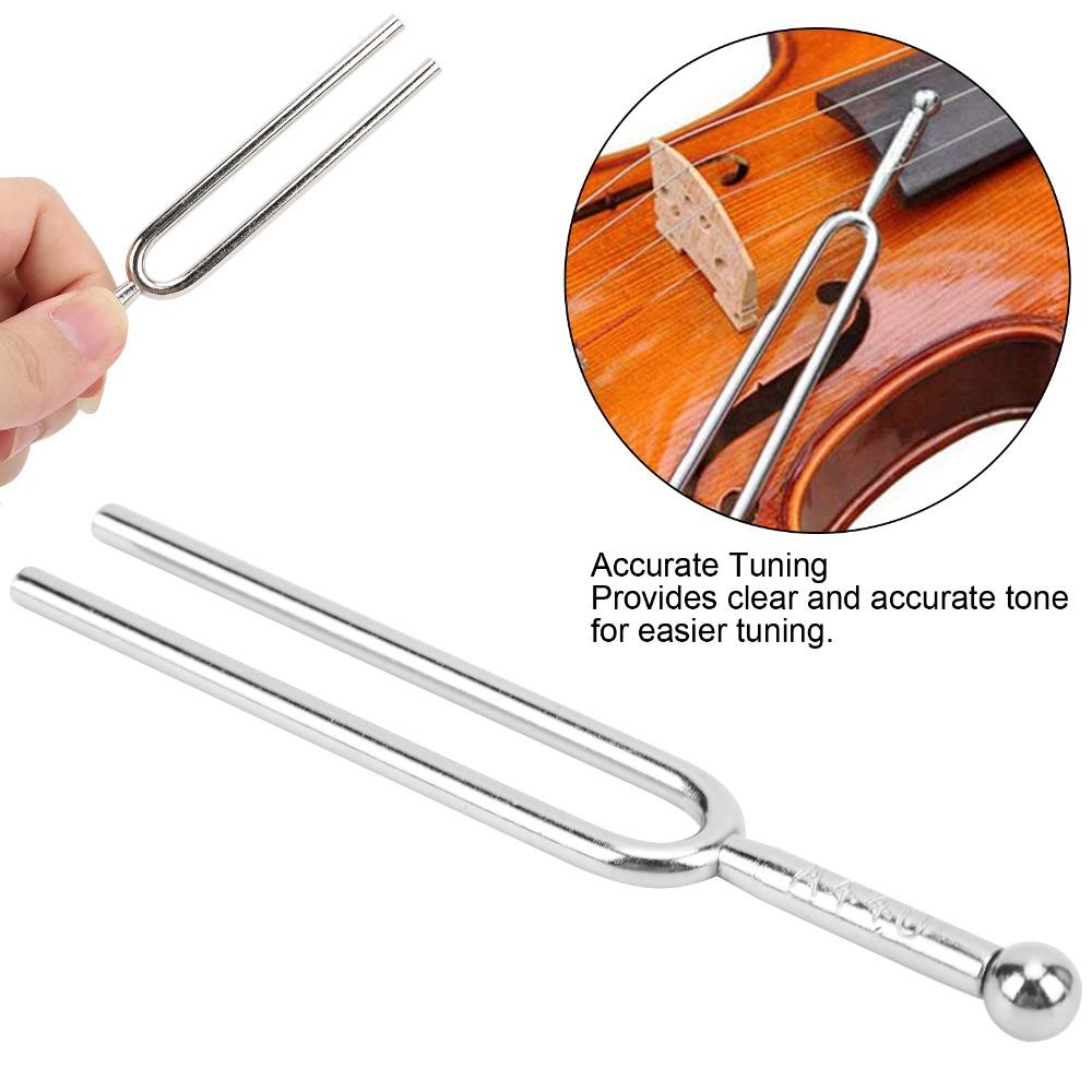 2 Stück Silberfarbene Stimmgabel Stahl Stimmgerät Klangreferenzwerkzeug Musikinstrumentenkalibrierung