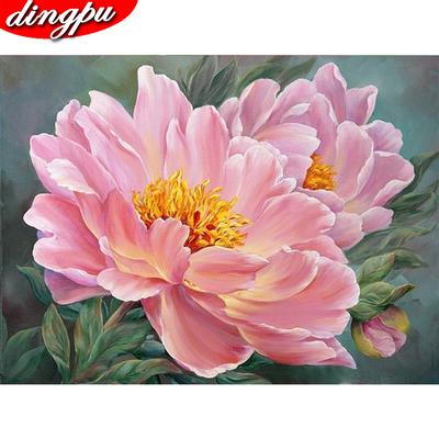 Diy pintura diamante flor decoração de casa imagem de strass broca redonda completa