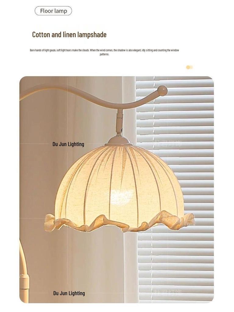 Cream Floor Lamp with Storage: Sofa-Side Coffee Table & Bedside Decor