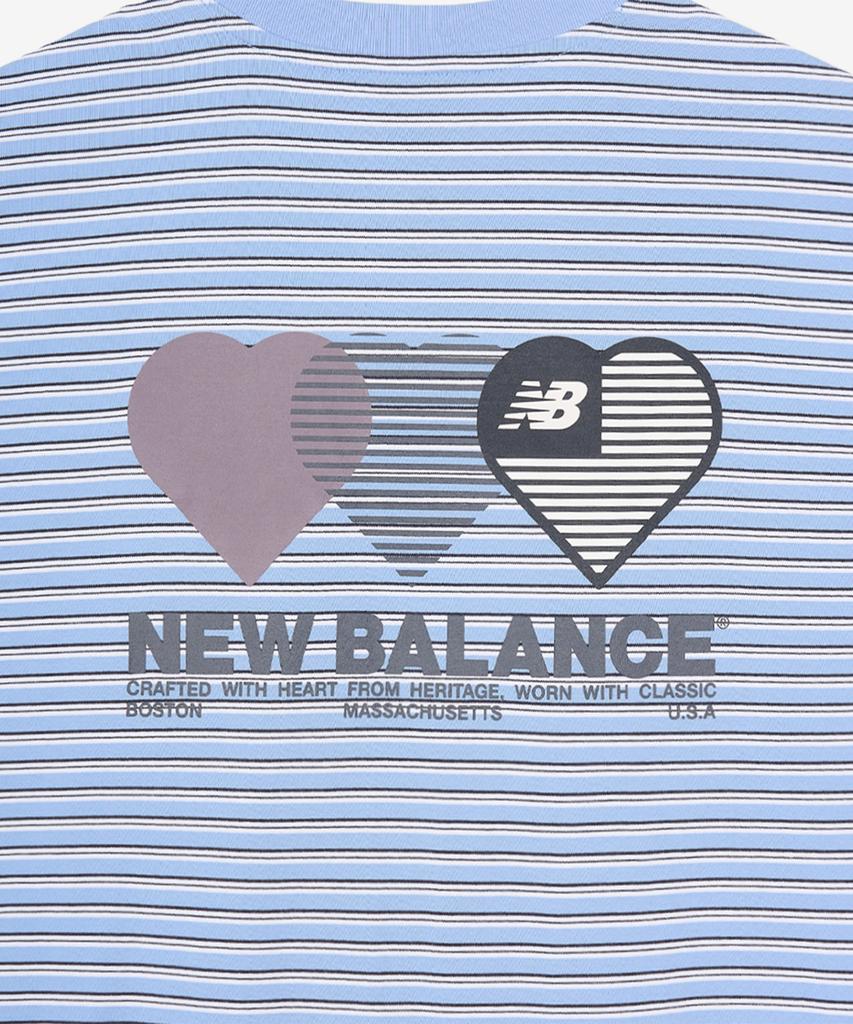 Nyuballanseu Nbneg2A113 / Uni Nb Heart Stripe Short Sleeve Tee (Graphic Light Blue)