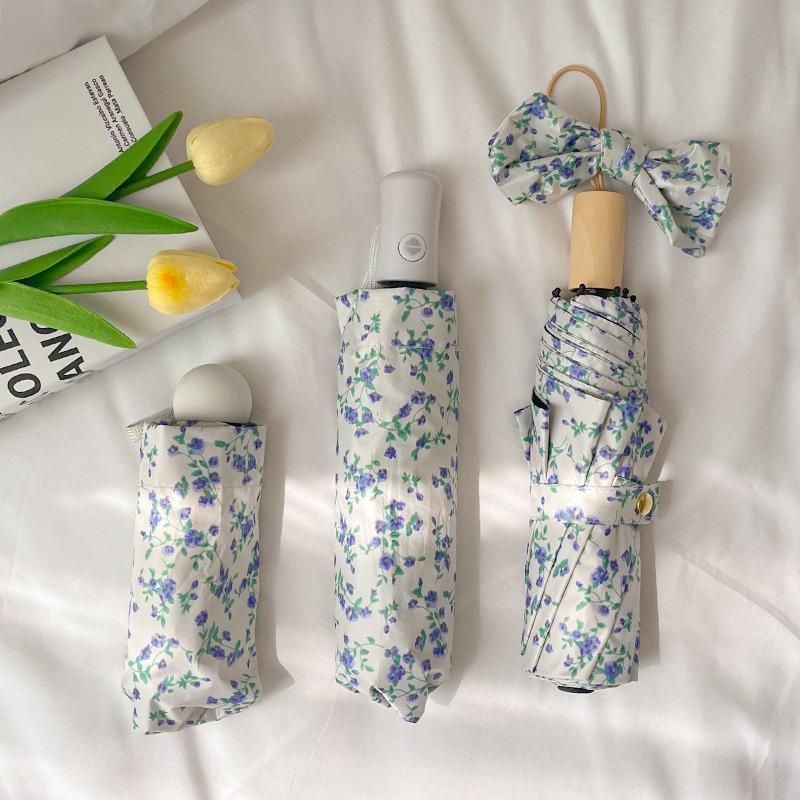 Broken Flower Fully Automatic Sun Umbrella UV Resistant Women's Folding Dual-purpose Sun Umbrella For Both Rain and Sunshine
