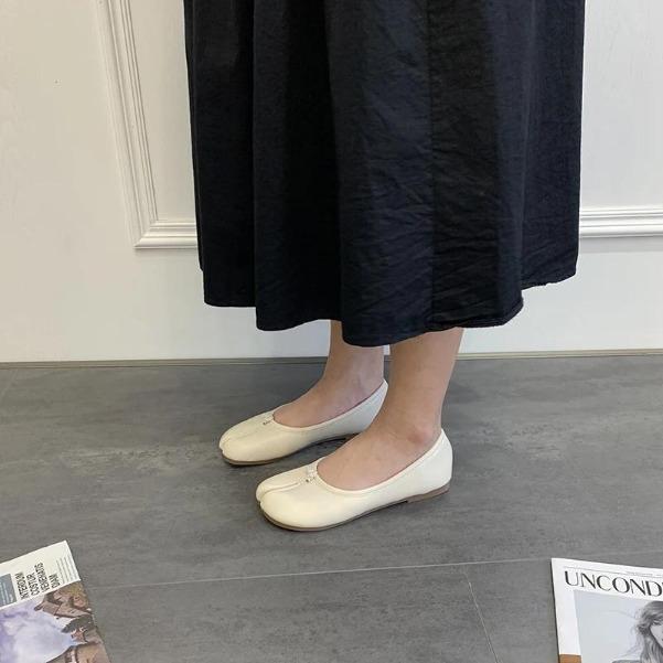 Split Toe Candy Flats Ballet Shoes Woman Slip on Loafers Soft Bottom Moccasins Bow-tie Ballerina Single Tabi Ninja Women Shoes