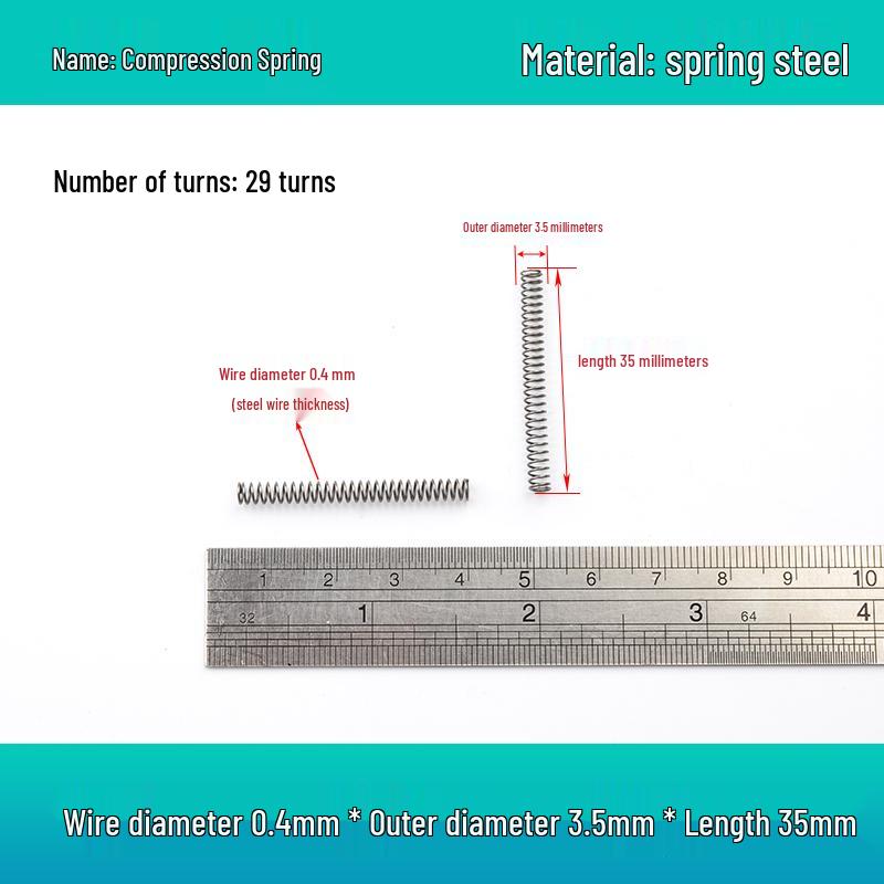 Small Mechanical Compression Spring: 0.4mm Wire, 2-8mm Outer Diameter