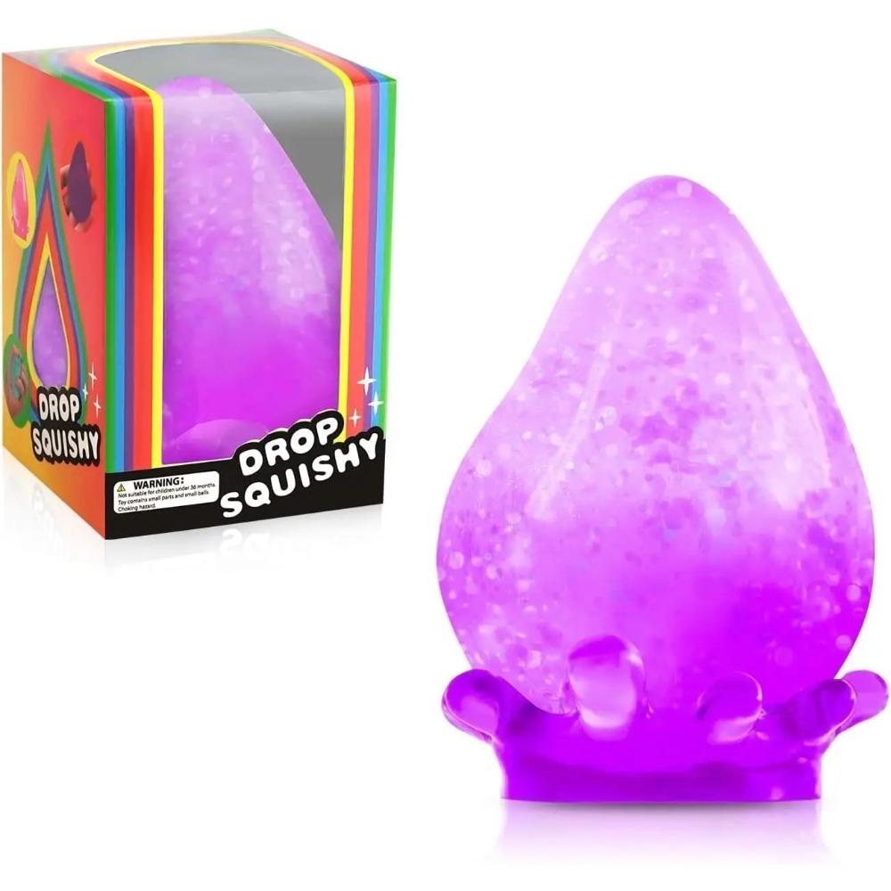 Squishy Tropfen Fidget Spielzeug Stressabbau Sensorisches Spielzeug für Erwachsene Kinder Autismus ADHS, I-Würfel Form Handübung Stressball Geschenke