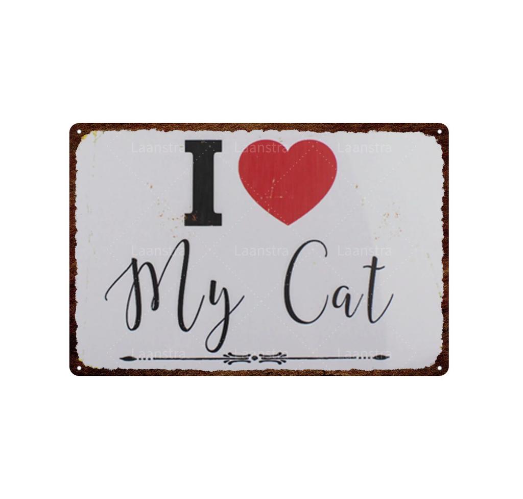 Retro Iron Painting Metal Plaque Attention Animals Dog and Cat Wall Decor Art Poster Tin Signs Bar Home Decoration Painting