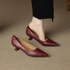 Giant soft~! French retro pointed single shoes women's soft leather thin heel temperament versatile shallow high heels