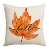 New Autumn Pumpkin Maple Leaf Orange Linen Printed Pillow Thanksgiving Home Sofa Pillow Cover