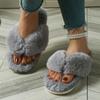 Damen Gemütliche Kunstfell Hausschuhe - Weiche EVA Sohle, Bequeme Indoor/Outdoor Pantoletten mit Plüschfutter, Perfekt für Herbst & Winter