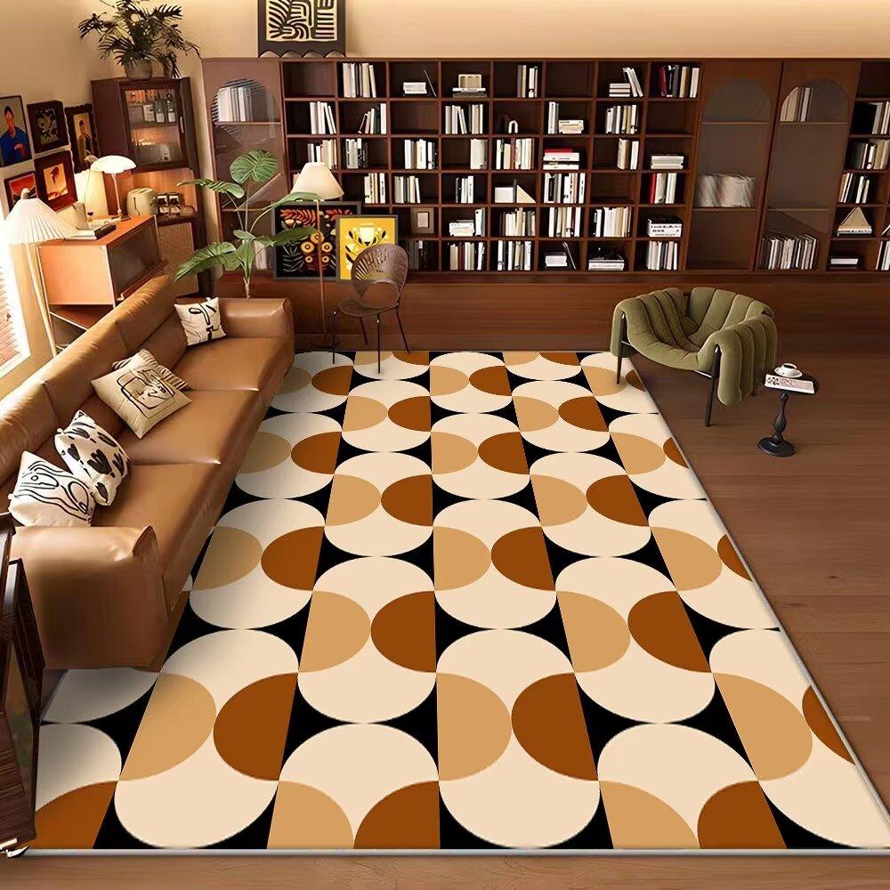 Nordic Abstract Geometrical Carpet for Living Room Decoration Fashion Study Sofa Side Floor Mat Large Area Rugs for Bedroom Soft
