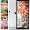 Vivid Flower Glass Decals Multicolor Electrostatic Film Modern Style Window Static Sticker  Bedroom