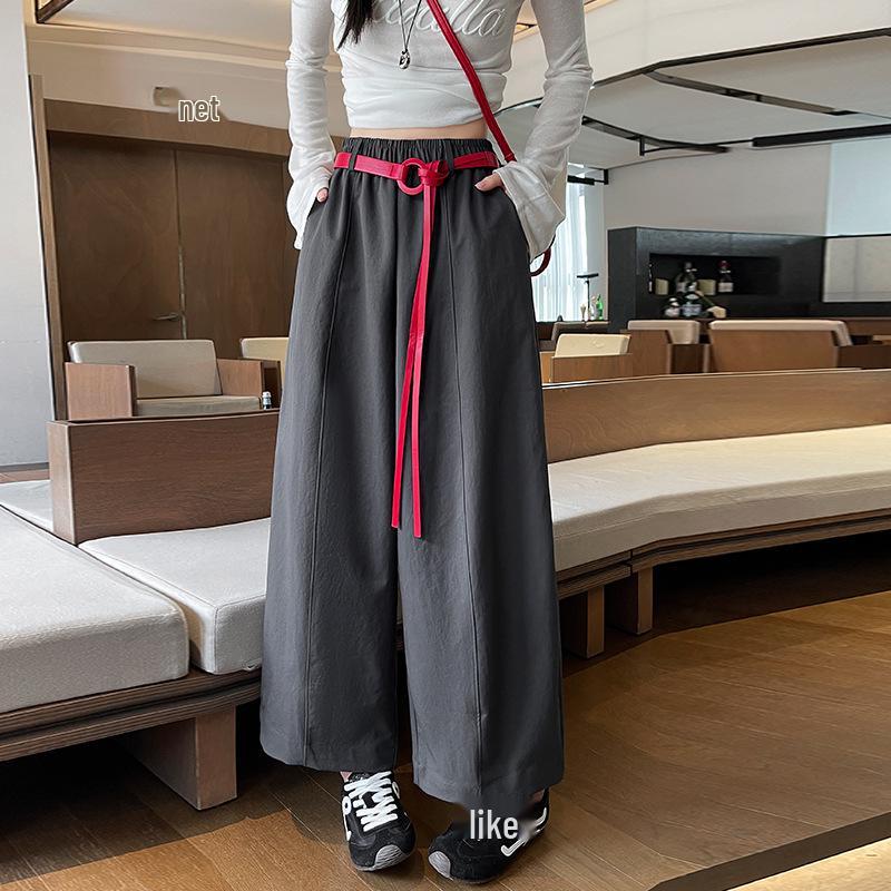 2026 Spring Korean Style High-Waisted Wide-Leg Women s Cropped Carrot Pants – Slimming, Loose, Casual, and Trendy. XL