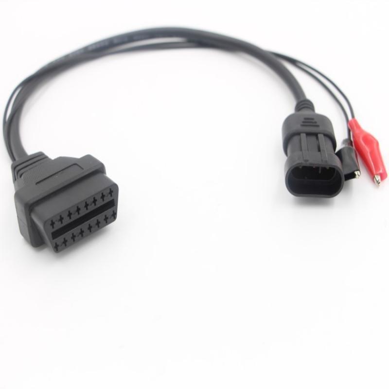 Adaptér pro 3pinový na 16pinový OBDII OBD2 konektor pro Fiat / Alfa / Lancia, autokabel pro diagnostický kabel Fiat 3pin samice