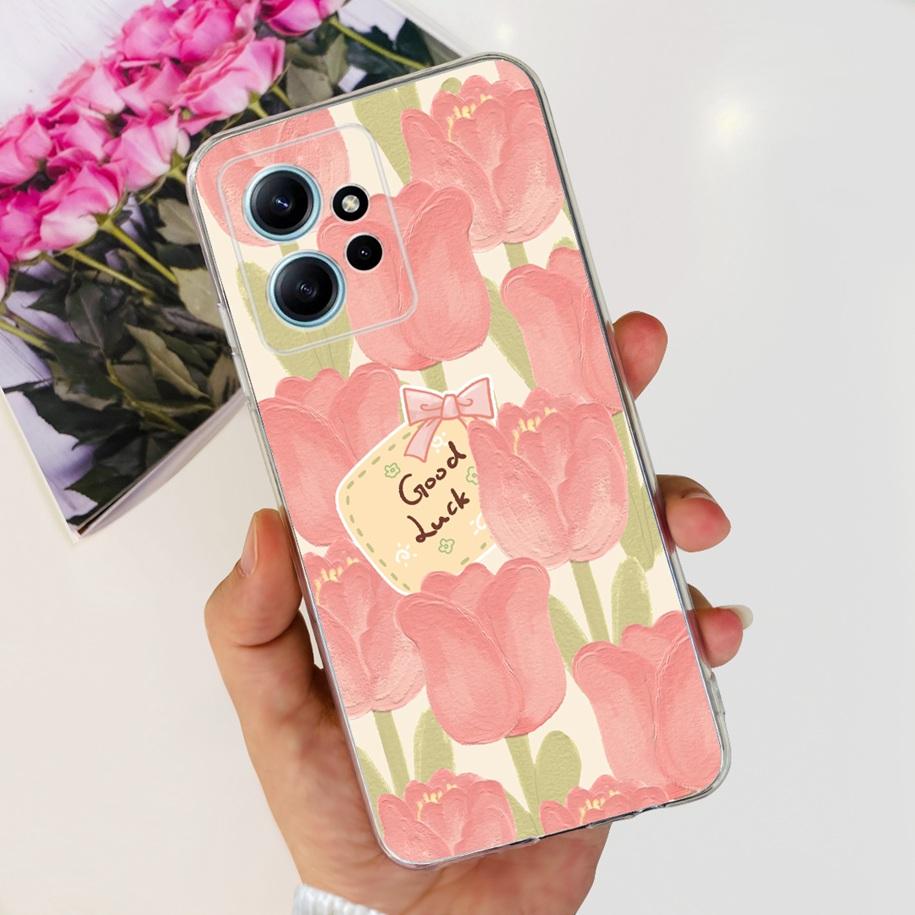 

Чехол для Xiaomi Redmi Note 12 4G Модный Бабочка Цветок Прозрачный Мягкий Силиконовый Задний Чехол Для Redmi Note 12 Note12 4G 2023 Бампер Redmi Note 12 4G