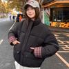 Winter new plaid contrasting color cotton-padded clothes women's short college style small bread jacket trendy