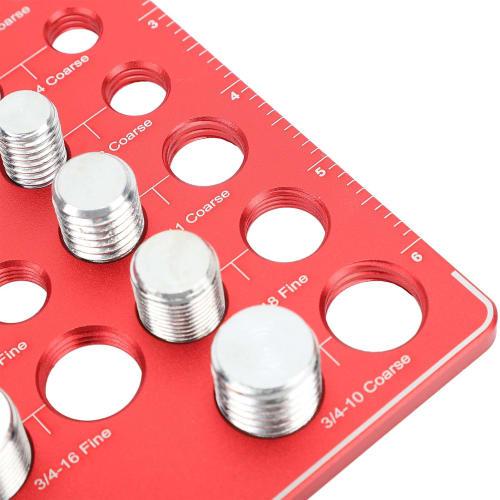 34 Nut and Bolt Thread Checker, Aluminum Alloy Nut and Bolt Size Gauge, Bolt and Nut Identification Gauge, High Precision Bolt and Nut Measuring Tool,