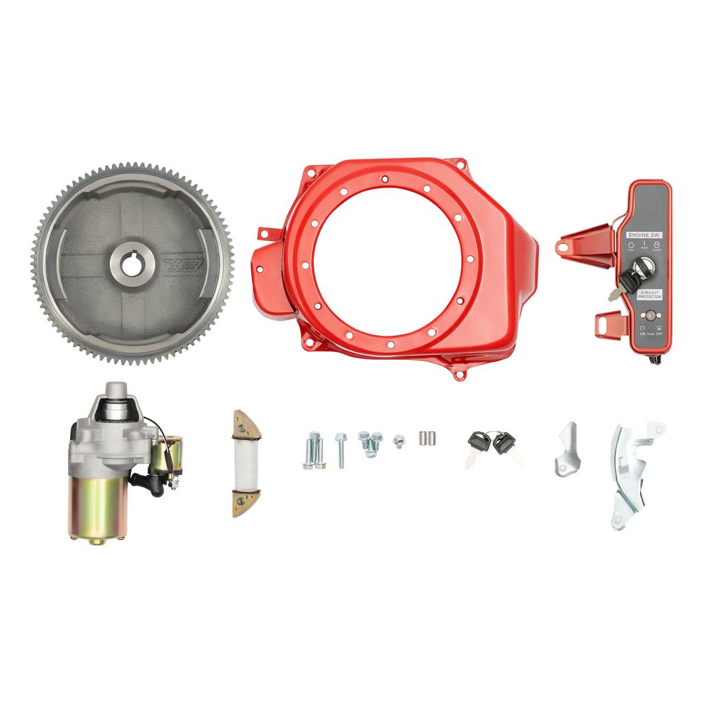 For HONDA GX160 5.5HP/GX200 6.5HP Electric Start Motor Kit Flywheel Ignition Switch Kit Compatible 4-Stroke Engines
