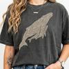 Comfort Colors Whale Shirt, Block Print Humpback Tee, Marine Biology Gift, Motherhood, 1717