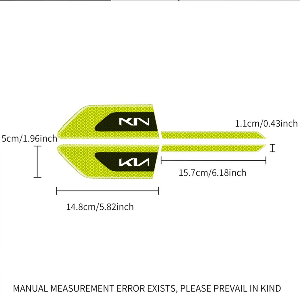 cqmvag1 2PC Car Side Body Fender Safety Warning Protection Sticker Reflective Strip Hubcap For KIA Rio Ceed Sportage Cerato Soul Sorento
