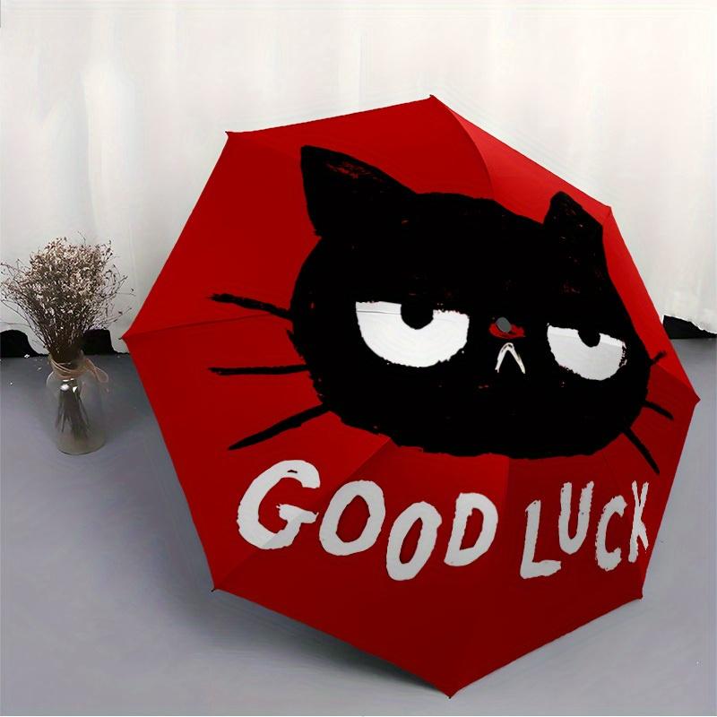 1pc Cat Luck Automatic Open/Close Umbrella, Portable Folding Umbrella for Travel, Themed Events,