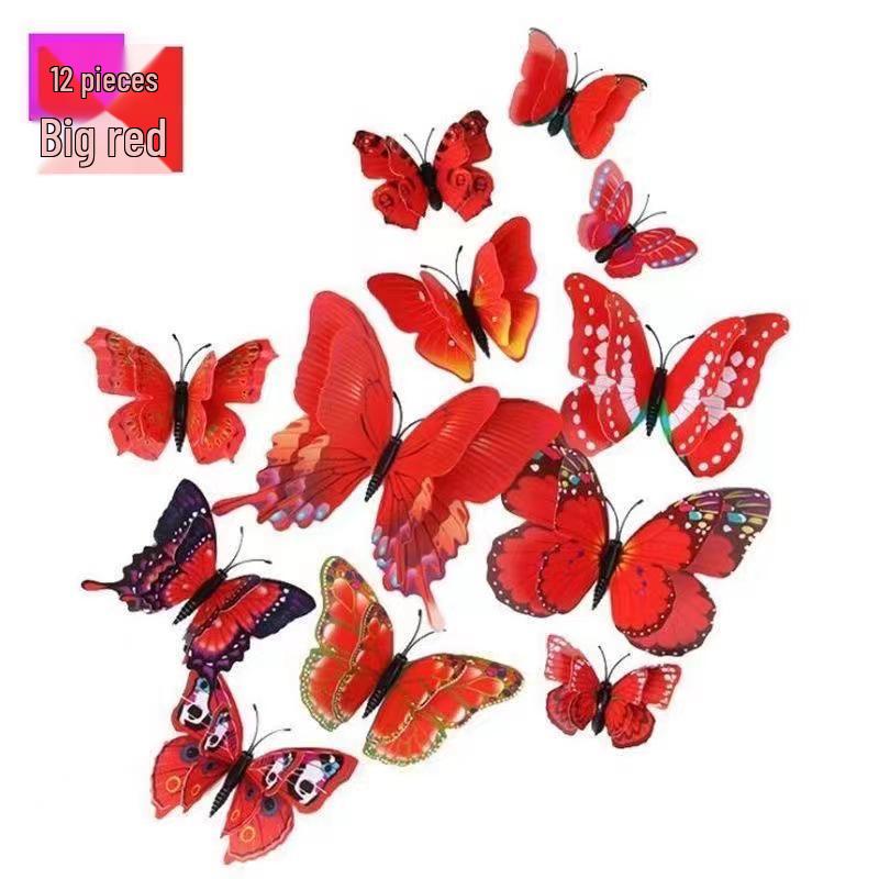 

3D Magnetic Butterfly Stickers: Realistic Decorations for Home & Wedding Walls Magnetic + Adhesive