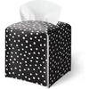 Pink Bow Stripes Tissue Box Cover, Cute Preppy Leather Tissue Box-Waterproof, Aesthetic Home Decor for Desktop Living Room Vanity Office, Gift Idea