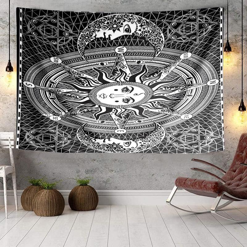 Astrological Symbols Mandala Tapestry Room Decoration Wall Hanging for Living Room Bedroom, Dormitory, Birthday and Christmas Gifts