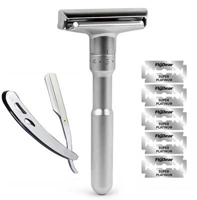 Adjustable Safety Razor for Men Professional Stainless Steel Straight Edge Barber Razor Manual Shaving Tool