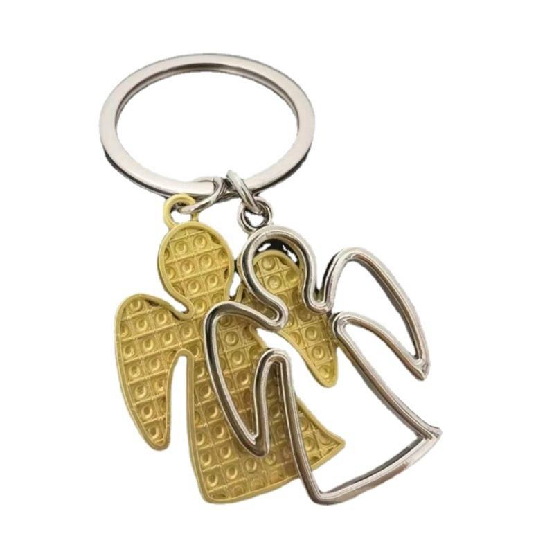 Trendy Angel Wing Keyring Protective Amulet for Men Women Backpack Pendant Decor