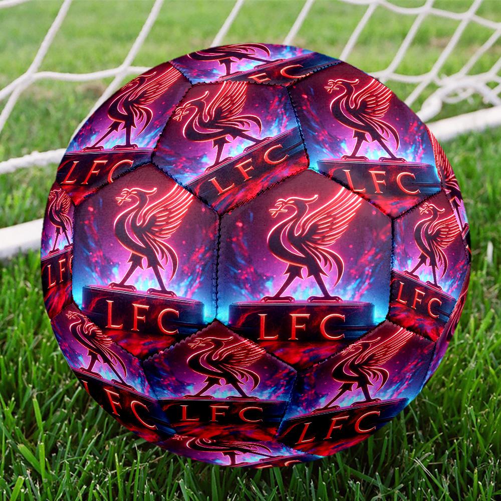 Liverpool F.C Print Size 5 Soccer Ball, Standard Match Football for Sports Game and Team Practice, Ideal Gift for Soccer Fans