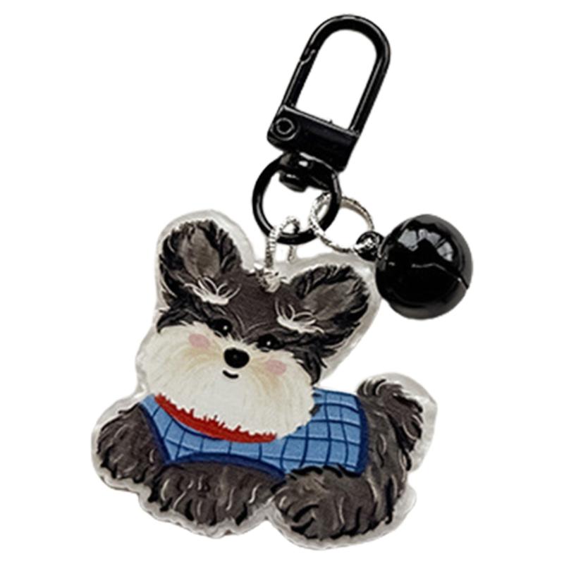 Dog Themed Acrylic Keychain Lightweight Cartoon Animal Keyring Bag Pendant Accessories for Pet Lovers and Students