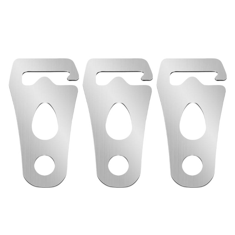 3pcs Stainless Steel Guyline Adjustment Tent Rope Tensioner Plate Rope Tensioner for Outdoor Camping Hiking 1