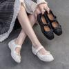 Fashion Fashion Shallow Loafers Women Genuine Leather Flat Shoes Summer Hook And Loop Sweet Bowknot Ballet Flats Shoes Footwear