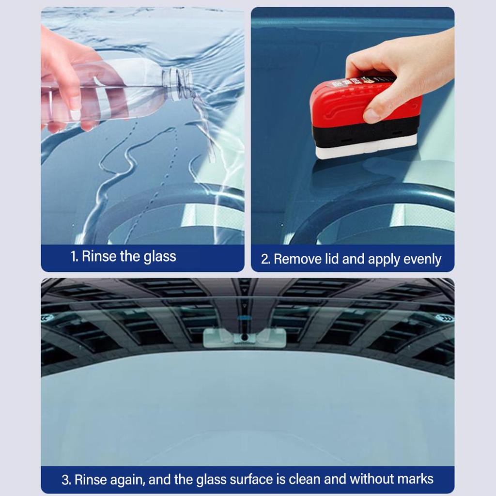 High Efficiency Glass Oil Film Remover Automotive Glass Cleaner Oil Film Cleaning for Clear Windshield Night Driving