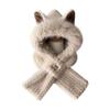 Winter little fox ears plush hat women's scarf integrated warm one piece plush thickened scarf cold two