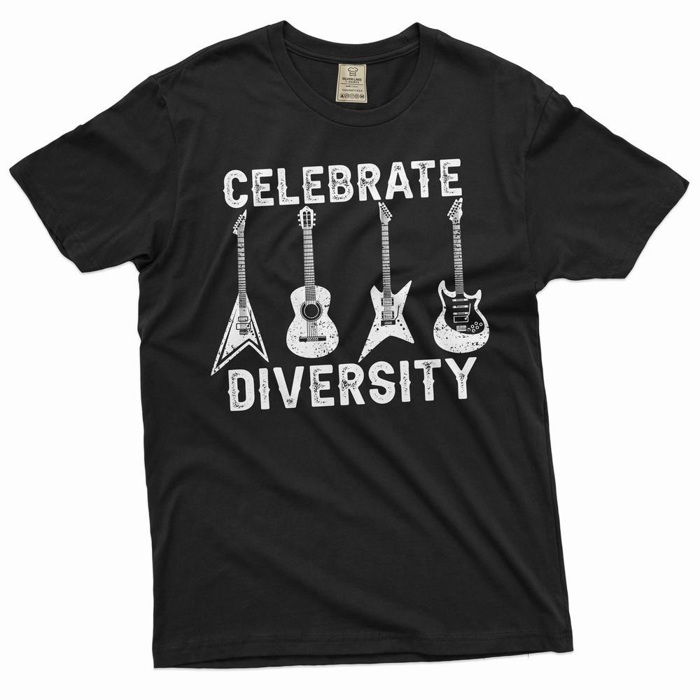 

Celebrate Diversity Guitar Shirt Music Lover Gift for Guitarist Musician Shirt M