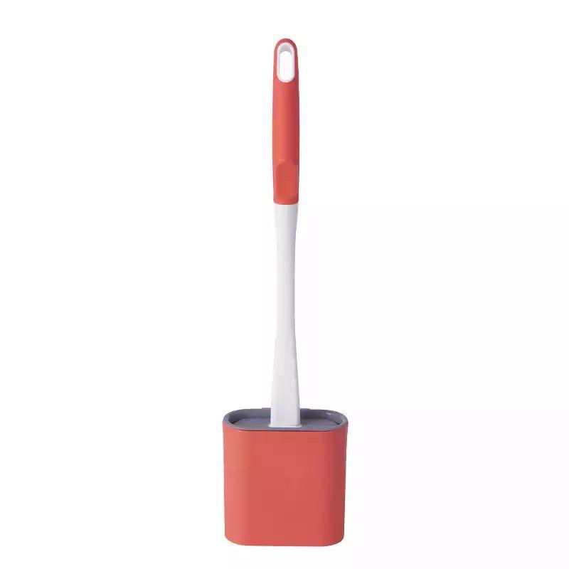 Compact Silicone Flex Toilet Brush And Holder With Ergonomic Design For Small Spaces