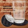 6 Pcs Black Grey Drink Coaster 3.9x3.9 In Non Slip Coaster Heat Resistant Coaster  Stone Table