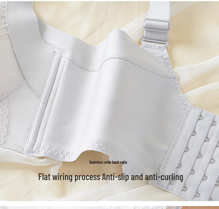 Women's Wirefree Full Coverage Push-Up Lace Minimizer Bra with Side Support and Adjustable Straps