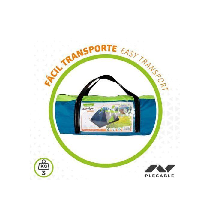 Tente de camping dôme - BigBuy Productos Deportivos - 4 Personnes - Imperméable - Autonome - 2 Portes - 2 Fenêtres