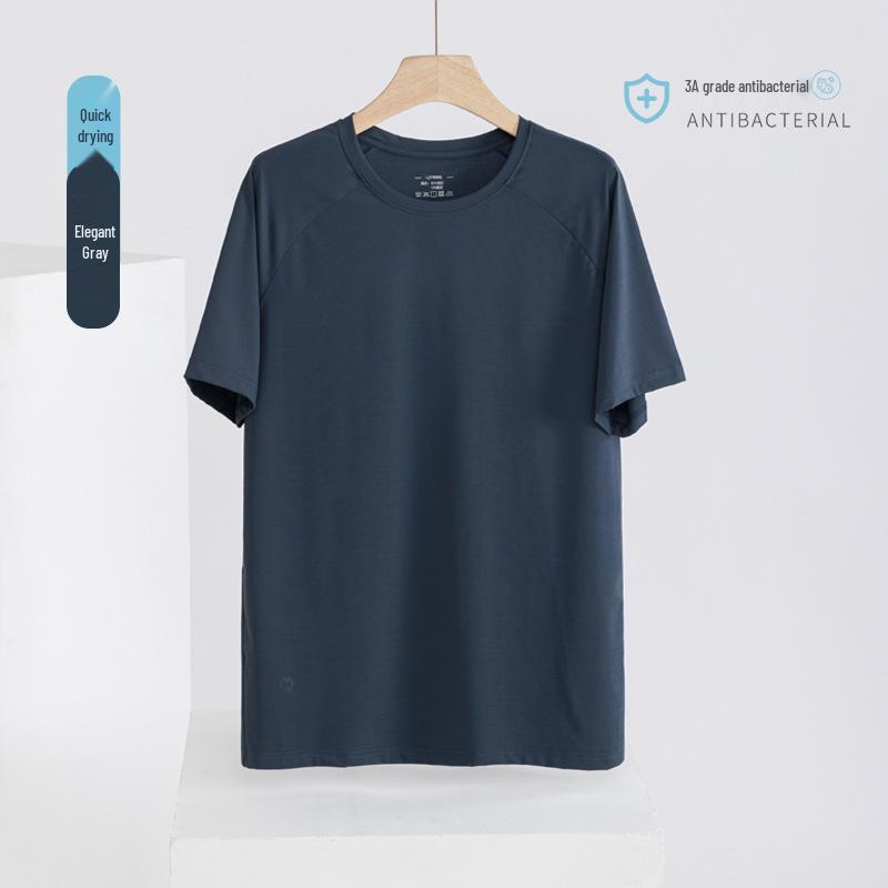 

Мужская быстросохнущая футболка для бега из ледяного шелка - Дышащая, прохладная, спортивный топ с коротким рукавом XXXL [170-190 lbs]