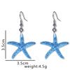 Modische Bonbonfarbe Pailletten Seestern Ohrringe für Damen Mädchen Sommer Strand Bohemia Hängeohrringe Urlaubs Schmuck Geschenke